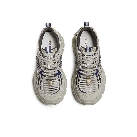 Tianmeiyi Dad Chaussures Chaussures pour femmes Mall Soms à lacets à lacets à lacets pour femmes Chaussures décontractées 2025 Spring and Automne Style BK831AM5 Silver 34