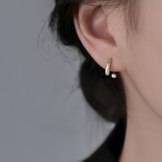 LANSILL999 Pure Silver Water Drop Earrings Feminine High-end Earrings 2025 New Light Luxury Niche Earrings Birthday Gift 999 Pure Silver Water Drop Earrings E3482