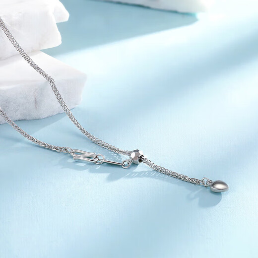 Mengjinyuan platinum necklace PT950 love Chopin chain tassel small peach heart a two-wear clavicle chain