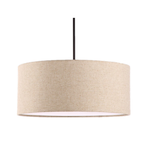 Yilin Nordic modern simple linen fabric chandelier dining room bedroom study living room single head Internet celebrity creative factory lamp diameter 30CM light apricot color