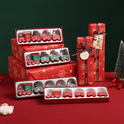 圣诞礼物小火车儿童玩具平安夜圣诞节装饰礼品幼儿园桌面摆件礼物 红色圣诞树日历