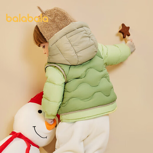 Balabala Kinderkleidung Baby Down Jacke warme Babyjacke Kinder Winter zweiteiler Set süße Jungen und Mädchen Military Green 40610 110 Mantelfüllung 39G + Weste Füllung 24g