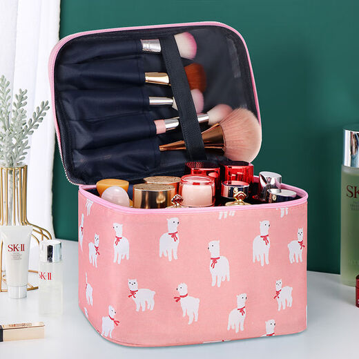 Yusenyi ins cosmetic bag women's portable large capacity travel waterproof large portable skin care product cosmetics storage new black base lemon regular style