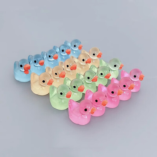 20 Juguetes de patito luminoso Descompresión Objetos pequeños Desktop Ornamentos pequeños Mini Simulación Modelo de animales Oficina de regalos 20 Duckulings luminosos [color aleatorio]