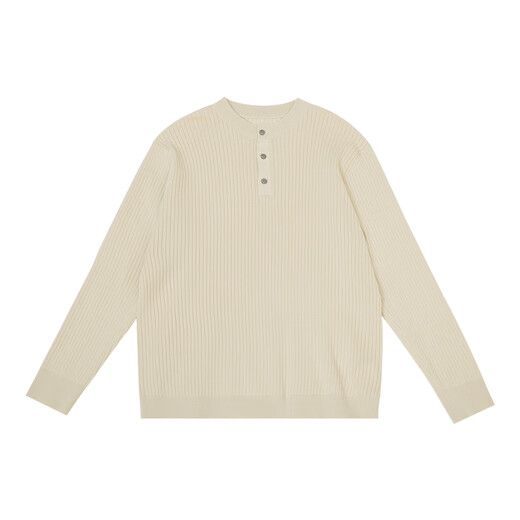 KARESINO autumn and winter high-end business Henry collar sweater slim casual all-match round neck sweater men's base shirt light brown light apricot M M