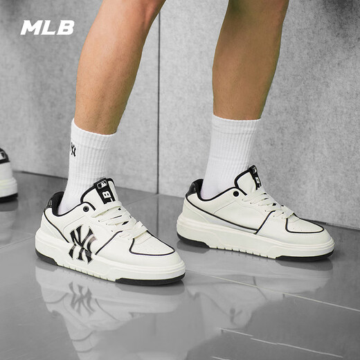 MLB鞋子男女复古板鞋学长鞋休闲运动鞋3ASXCA12N-50WHS-235/米白色