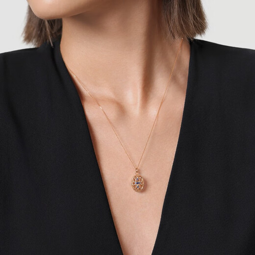 Chow Sang Sang Oval Sapphire K Gold Necklace V&A Collection Romantic Box Set Chain 94258U Pricing 47cm