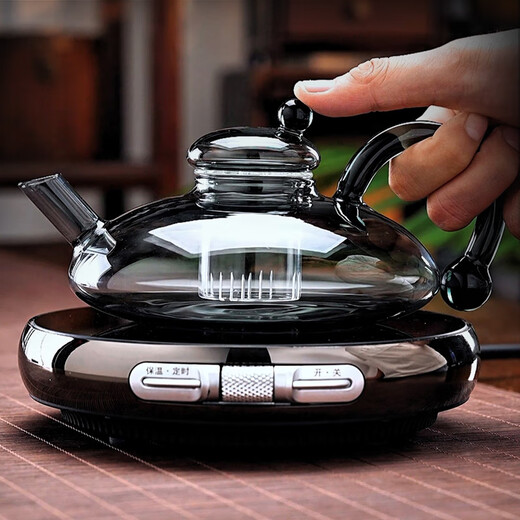 Gaoming 2025 new rat tail glass teapot household light luxury high-end electric ceramic stove tea maker special tea cooking set Ming Fengxiang electric ceramic stove + Fushu teapot 550ml