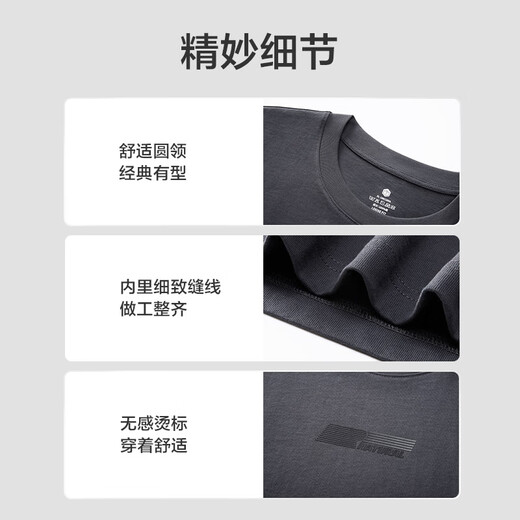 JD.com [heavy print] T-shirt men's short-sleeved men's T-shirt PROTECTION dark gray L