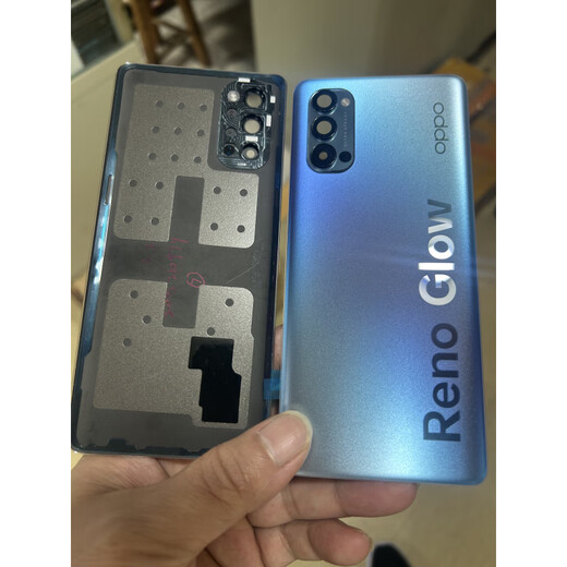 OPPO adapts to Reno4pro original disassembly back cover phone case glass back cover battery cover 98 new Reno4pro blue original back cover 98 new (with frame)