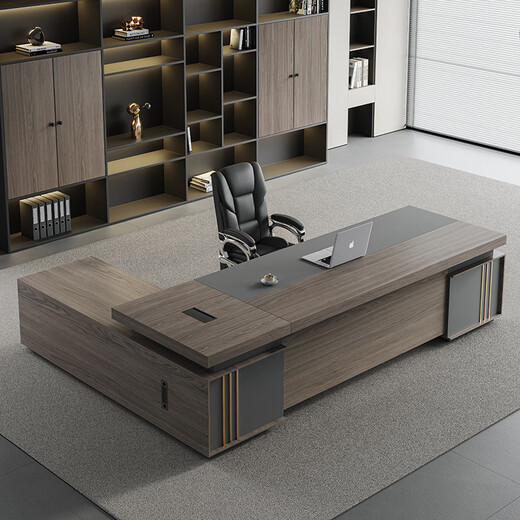 Xinhebang boss desk simple modern president desk and chair combination executive desk manager supervisor office furniture double-sided cabinet 1.8 meters single-sided cabinet