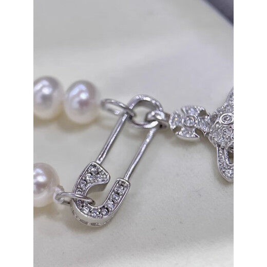 Fat Donglai's same style 18K gold pearl necklace buckle DIY accessories S925 pure l silver single row accessories silver time one silver buckle