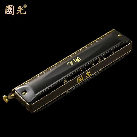 Guoguang Chromotic Harmonic 12-hole 48-tone C-tune 16-hole Advanced Professional Performance Beginner Adult Children Primary School Students 10-hole C-tune Guoguang Silver (Square-mouth Standard)
