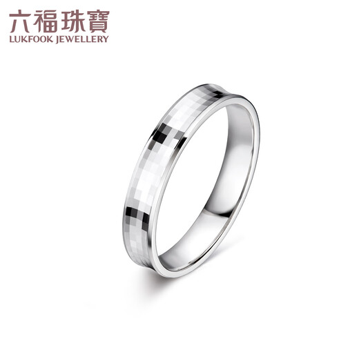 Lukfook Jewelry Platinum 950 Car Flower Simple Platinum Ring Couple Ring for Men and Women Single Price L04TBPR0009 No. 17-4.98g (including labor cost 378 yuan) Men's Style