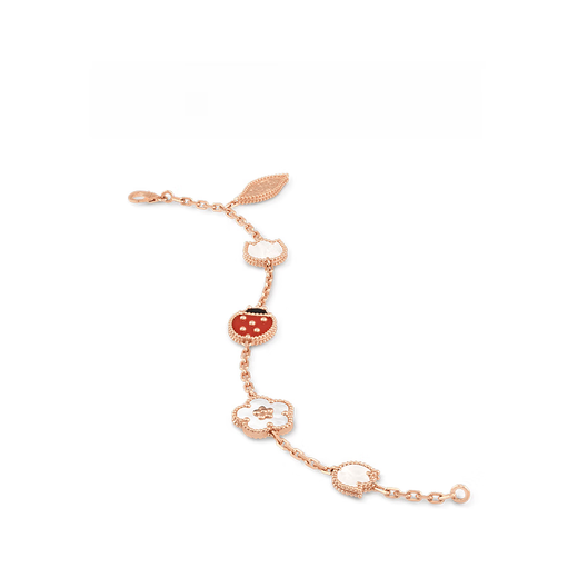 Ji Ge original tribute series 18 rose k gold five-flower bracelet ladybug bracelet 520 birthday gift