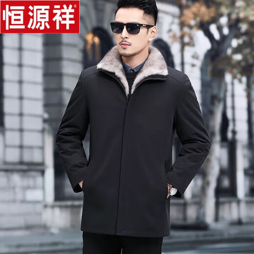 
Hengyuanxiang whole mink parka overcomes men's removable mink liner Nicole short mink coat fur integrated fur coat black shell camel color inner liner [same style in the mall] L 100-115Jin [Jin equals 0.5 kg] [same style in the mall]