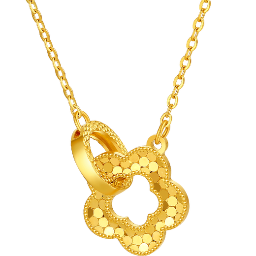 Saturday Blessing Gold Necklace Female Flower Beauty Pure Gold Pendant Birthday Gift Price A0612362 Approximately 3.34g 40+5cm