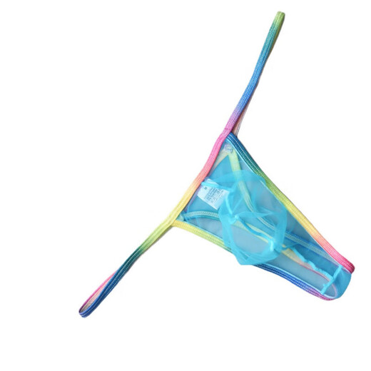 Taoluo Thong Men's Sexy Low Waist Transparent Pouch Men's Sexy High Elastic Underwear White S