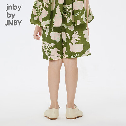 jnby by JNBY Jiangnan cloth children's clothing shorts summer colorful print cute casual cotton linen men and women children 1N6E13790 904 mixed pink green 130 cm