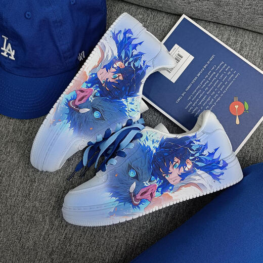 Slayer de demonios conjuntos: Zapatos periféricos para hombres de anime de cuchilla 2024 Spring and Autumn Iinosuke pareja zapatos deportivos Huili Ganyu Shop de mesa baja (azul rosa) Z2694D 36
