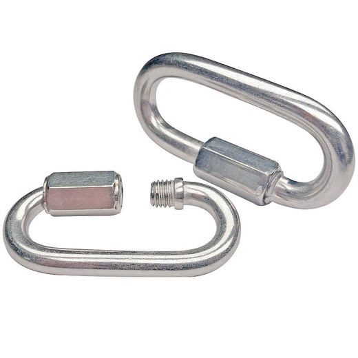 Enjiang 304 Edelstahl-Verbindungsringschloss Klettern Bergsteigen Sicherheitsschnalle Meilong-Verschlussring Schienenschnalle M8 tragend 691 kg 1 Stück