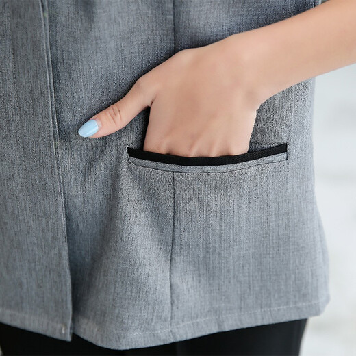 Haozhicheng cleaning clothes short-sleeved summer clothes cleaning work clothes set property hotel guest room attendant work clothes women's cleaning clothes short-sleeved summer clothes cleaning work light gray L