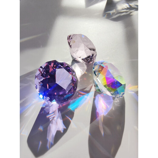 Meifuren K9 crystal glass diamond color artificial gem toy refraction rainbow children's gift gift ins 4 cm colorful diamond