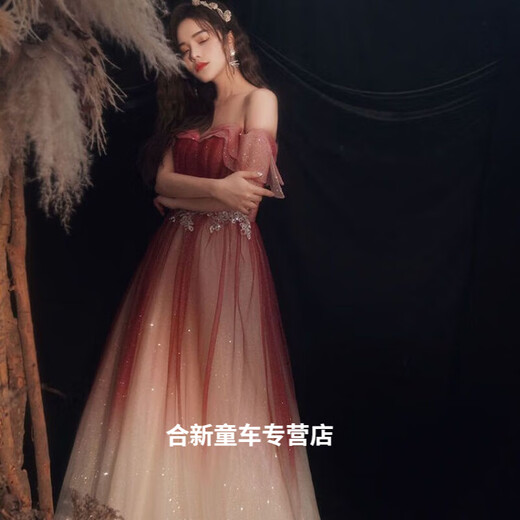 崎腊礼服女宴会晚礼服高档小个子高级新款连衣裙轻奢高端裙长款优雅气 图片色 S