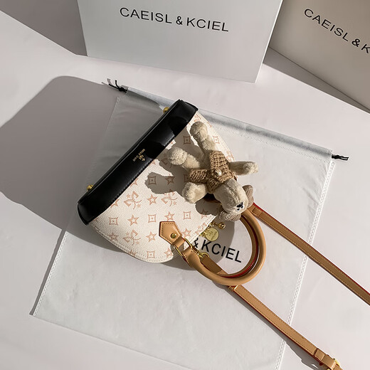 CAEISL & KCIEL小&ck2025新款包包女包时尚斜挎包休闲手提贝壳包送女友礼物 白拼色