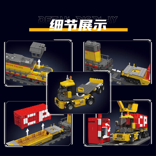 Yuxing Mowang Flagship Store Строительный блок сборка гармония поезда высокоскоростной поезда локомотив Группа Boy Electric Toy SD40-2 Внутренний дизельный локомотив 12027