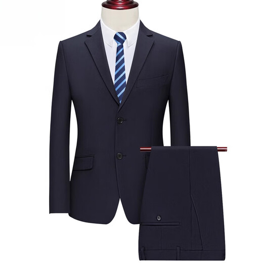 JEEP羊毛西服套装男士中年商务职业正装结婚礼服外套 (款16)：ZYXF16836 藏青 (单开叉 46 (165/84A)