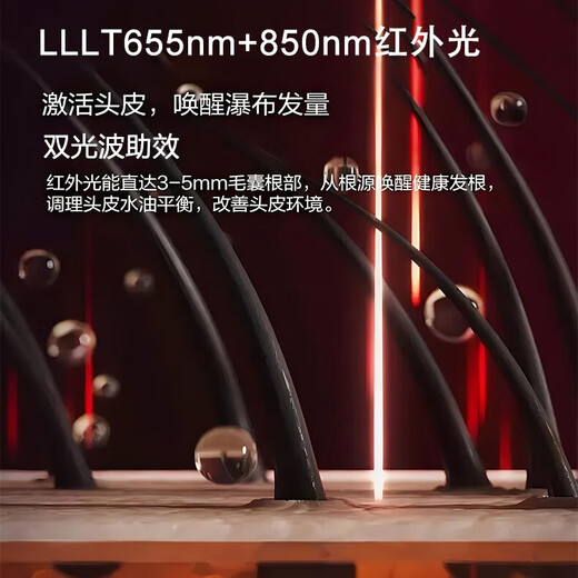 Jokan rouge Light Generation Generation Lllt Red Light Massage électrique Salon de l'écume liquide Anti-sang Red Blue Light Peigne Red Light Light Light Light Hair Anti-Foss Hair Protection Red Light Hair Generator Blast Flash Energy Version-Red Blue Light (655 + 850) -Haijianlan
