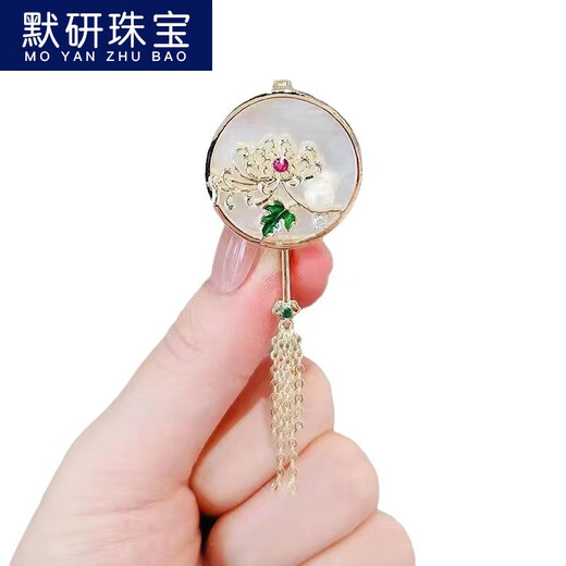 Moyan (MOYAN) flower orchid brooch for women Chinese fan tassel suit pin antique style cheongsam pressed placket 179# magnolia brooch
