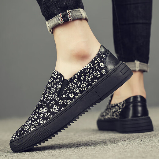 DICK LANE Dick Renne brand canvas shoes men's 2025 summer new lazy shoes breathable loafers men's old Beijing cloth shoes casual board shoes black 42