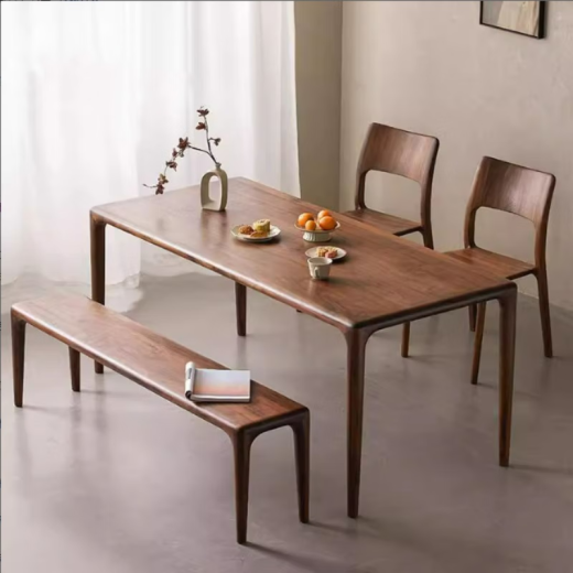 Shantoulin pueblo negro nuez negro mesa de madera mesa de madera de madera de madera sólida mesa de comedor mesa de té de mesa de mesa panel de mesa de elevación personalizado nogal de americano sudamericano 3.4 14070