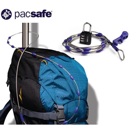 pacsafe钢丝绳锁 防割钢丝捆拉杆箱扎带行李箱固定捆绑带 Wrapsafe可调节绳锁