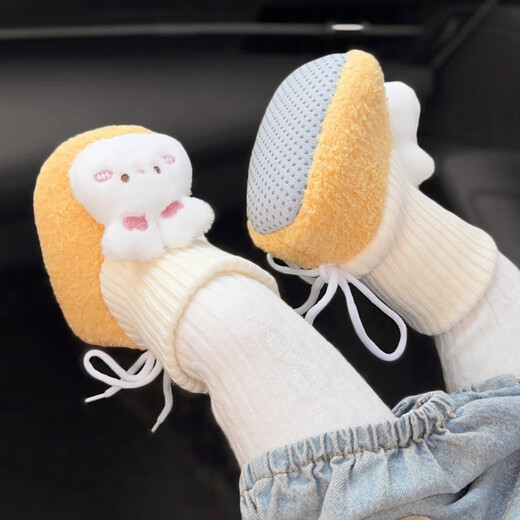 Miduer winter newborn baby shoes with velvet, thickening and warmth, male and female baby shoes and socks, soft-soled toddler shoes, soft-soled non-falling cotton shoes, pink (warm socks with cotton shoes - Nuantu) 11 cm inner length S size (recommended for babies 0-6 months old)