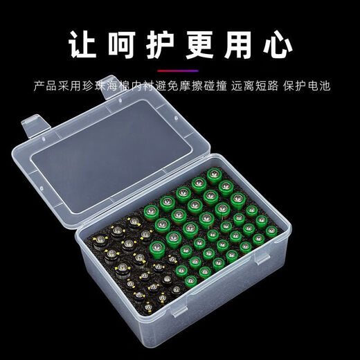 Mo Peng Battery Storage Box Portable AA18650AAA Protection No. 5 Dustproof No. 7 Waterproof Universal Type No. 5 No. 7 Battery Transparent Black Storage Box + Inner Lining (batteries not included)