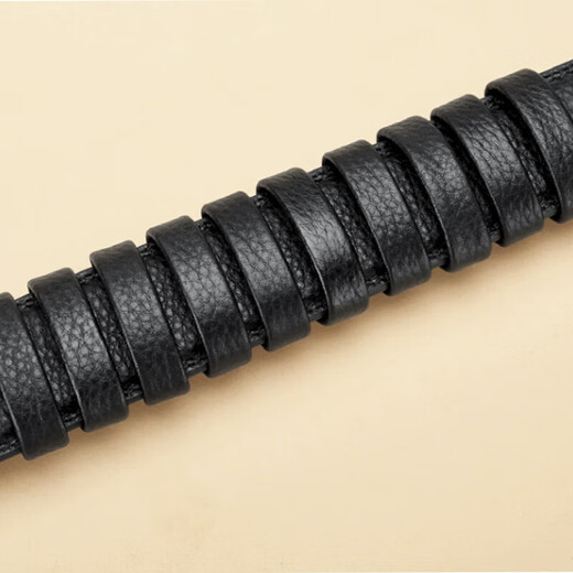 Beautifully made belt fixing ring, belt ring, movable leather ring buckle head, small leather buckle, meson leather ring, belt tail fixed ring, black cowhide model, 3 pieces