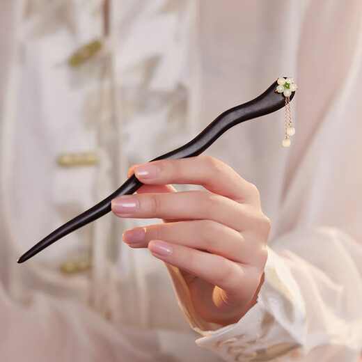 Kamalun (KAMALUN) sandalwood hairpin, ancient style hairpin, daily cheongsam and Hanfu headdress, simple Chinese style horse face skirt, hairpin and hair accessories for girlfriend, flower condensation hairpin + brand gift box, customizable