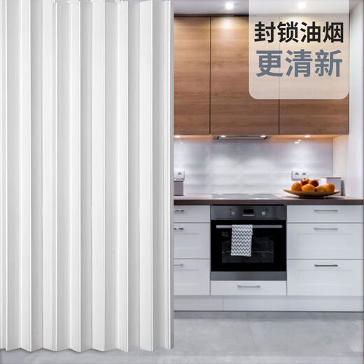美克杰PVC折叠门商铺门厨房开燃气免打孔临时门推拉门简易门隔断门假门 普通款