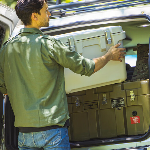 IRIS insulated box car outdoor refrigerated camping picnic box food cold storage and freshness commercial ice cube Alice ice bucket 40L charcoal ash cold storage 83H (free ice bag)