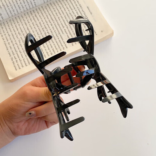 Two Worlds Gradient Bow Clip Women's Shark Hair Clip Multi-plate Hair Clip Hair Clip Back of the Head 2025 New Style Gray Blue Bow Clip