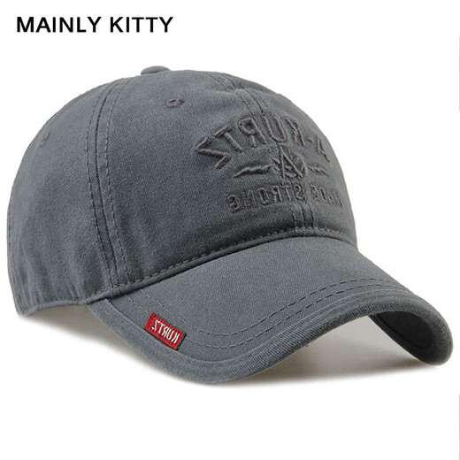 MAINLYKITTY men's baseball cap big head duck bill hat casual sun hat fishing sun hat 2025 model for boyfriend and husband dark gray-gift box