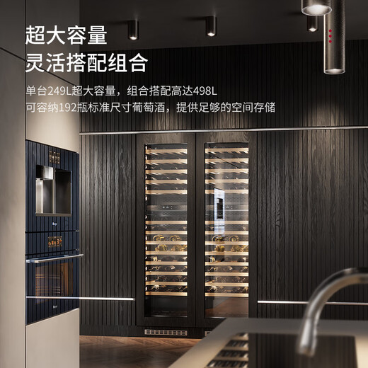 Daogrs Italy C8 embedded red wine cabinet thermostatic compressor household refrigerator embedded dual temperature zone automatic door opening self-customized door panel 96 bottles