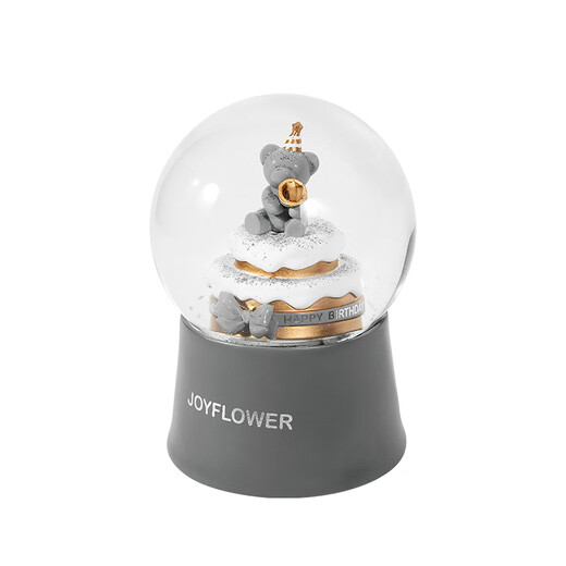 JoyFlower birthday cake crystal ball ornaments March 8th Women's Day birthday gift confession for girls friends and wives practical birthday cake crystal ball music box style