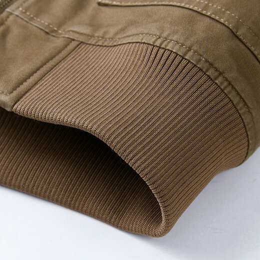 Jeep (JEEP) jacket men's velvet thickened jacket middle-aged men's winter cotton clothing pure cotton warm casual large size military jacket men camel XL recommended weight 155Jin Jin equals about 0.5 kg