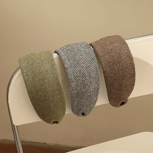 Mr. Ouyang's wide-brimmed hairband for women 2026 new style old money style high skull headband light luxury temperament widened hairpin headwear brown B00-303