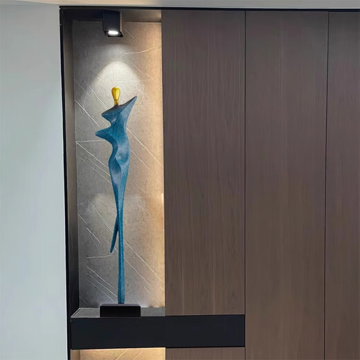 Bai Decoration Modern Simple Abstract Figure Sculpture Ornaments Entrance Alcove Corridor Model Room Living Room Art Decoration Slim Champagne Gold