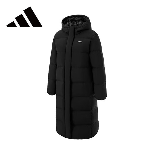 Adidas Winter Unisex Hooded Long Duck Down Sports Leisure Down Jacket Black L
